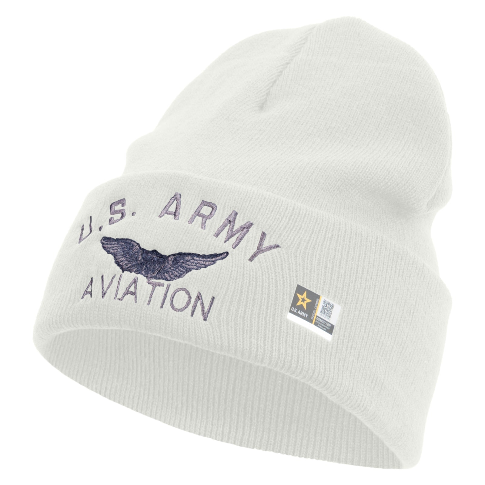 US Army Aviation Embroidered 12 Inch Long Knitted Beanie