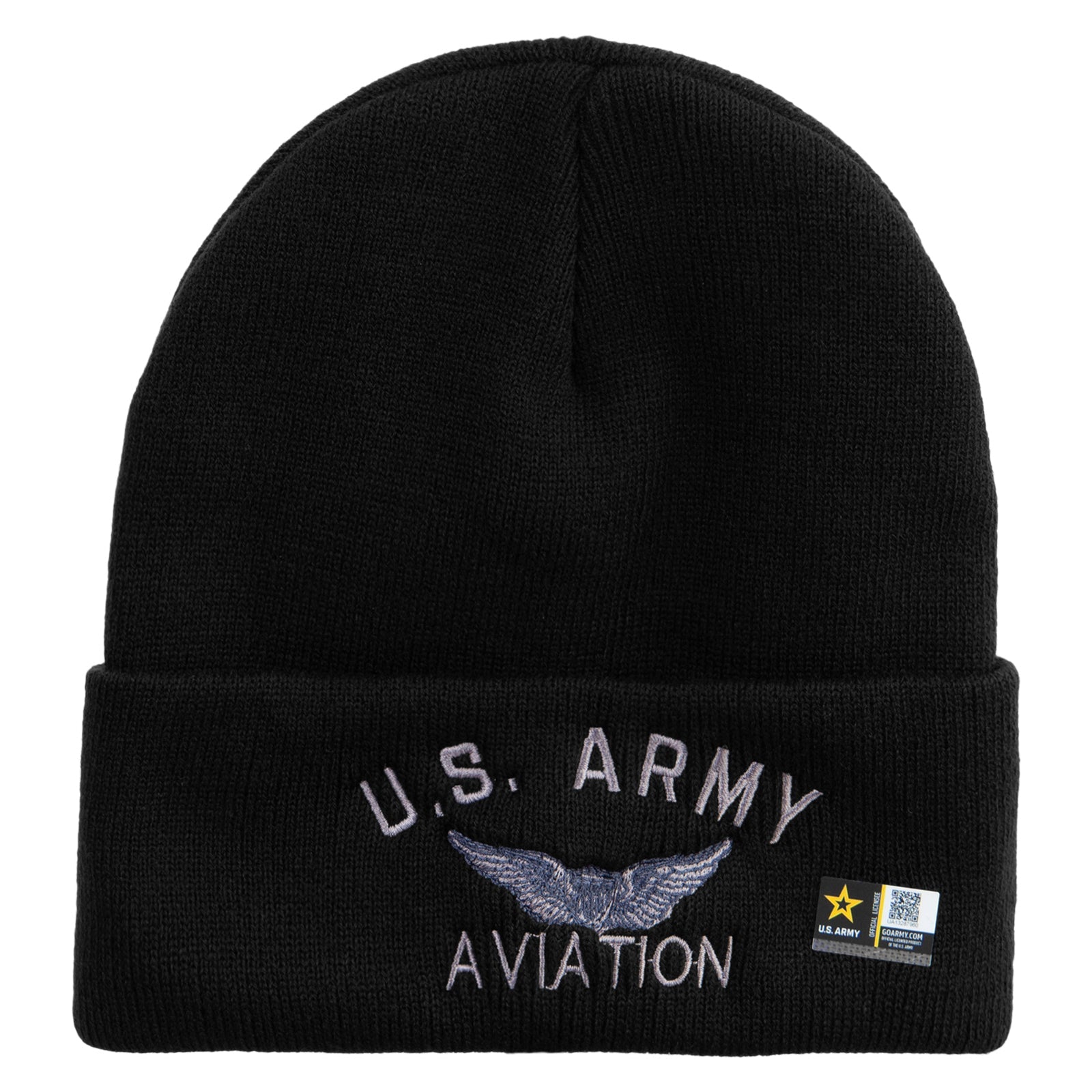 US Army Aviation Embroidered 12 Inch Long Knitted Beanie