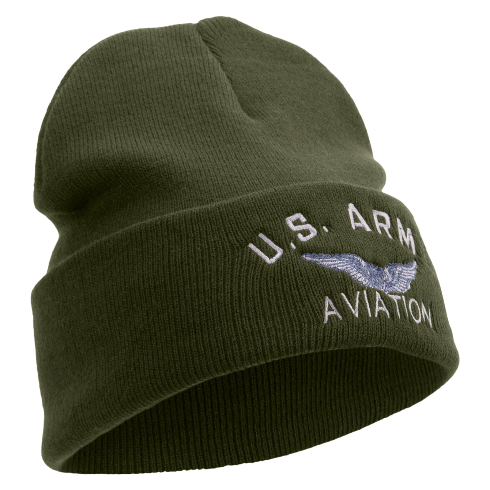 US Army Aviation Embroidered 12 Inch Long Knitted Beanie