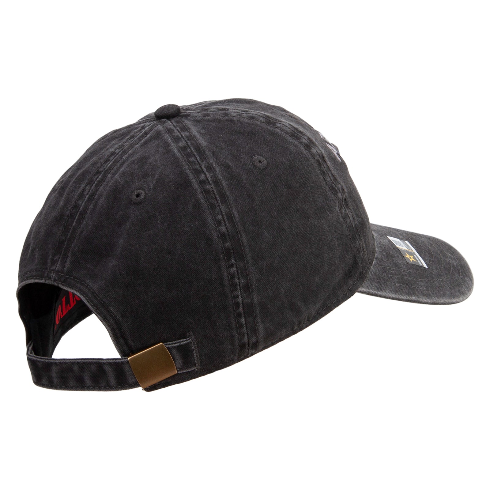 Army Aviator Veteran Embroidered Washed Solid Pigment Dyed Cotton Twill Brass Buckle Cap