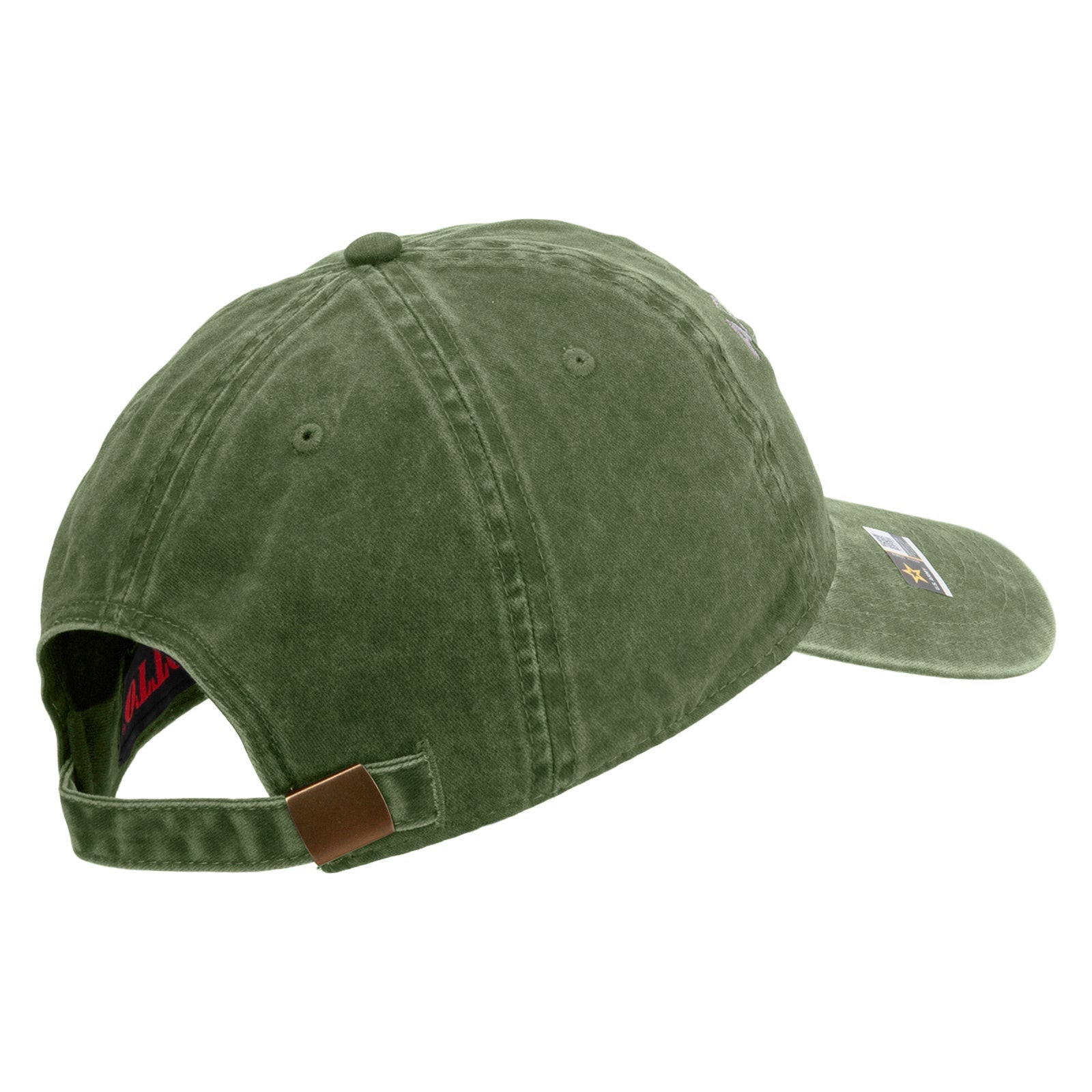 Army Aviator Veteran Embroidered Washed Solid Pigment Dyed Cotton Twill Brass Buckle Cap