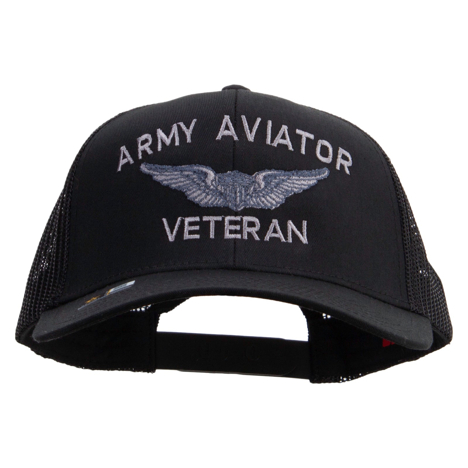 Army Aviator Veteran Embroidered Solid Cotton Twill Mesh Prostyle Cap
