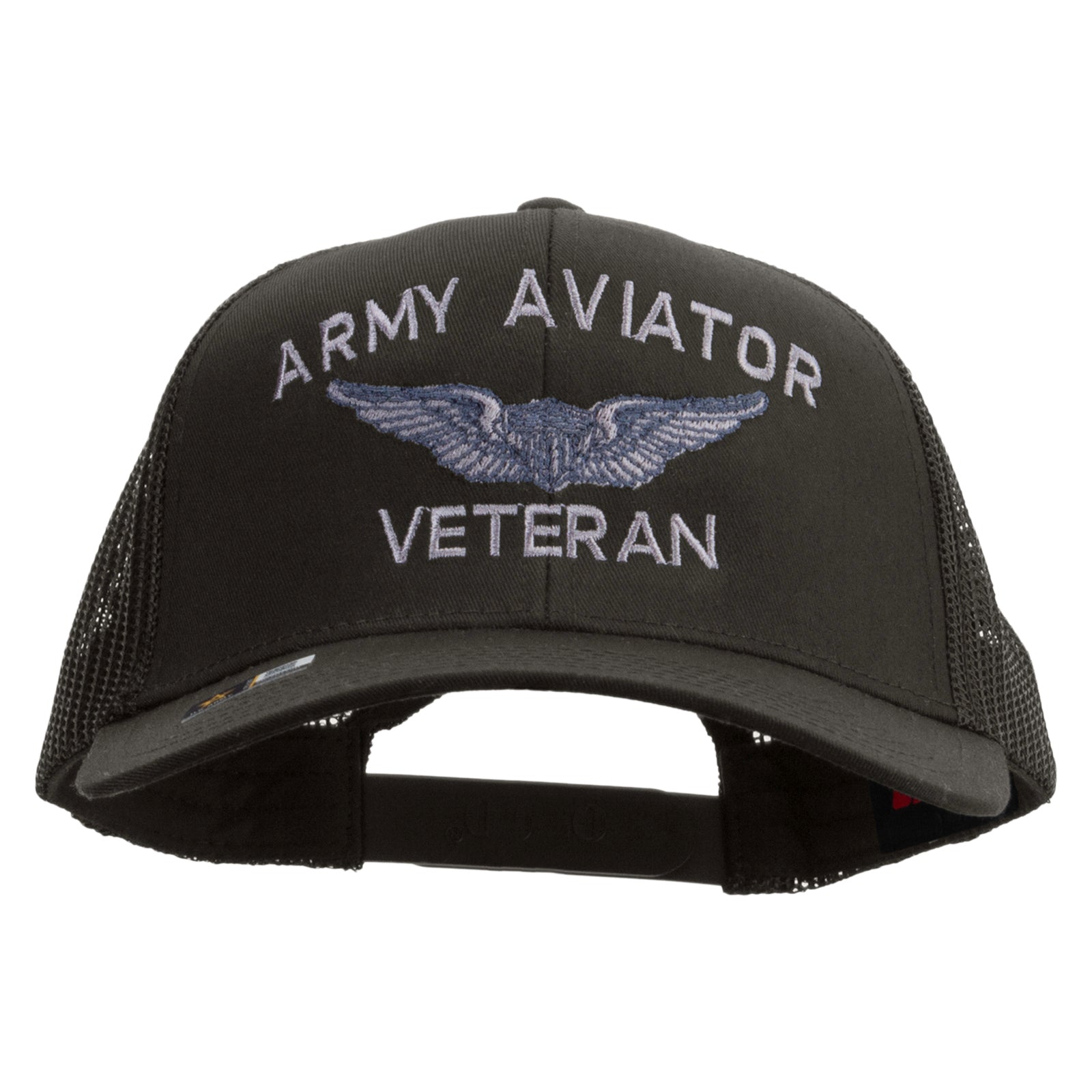 Army Aviator Veteran Embroidered Solid Cotton Twill Mesh Prostyle Cap