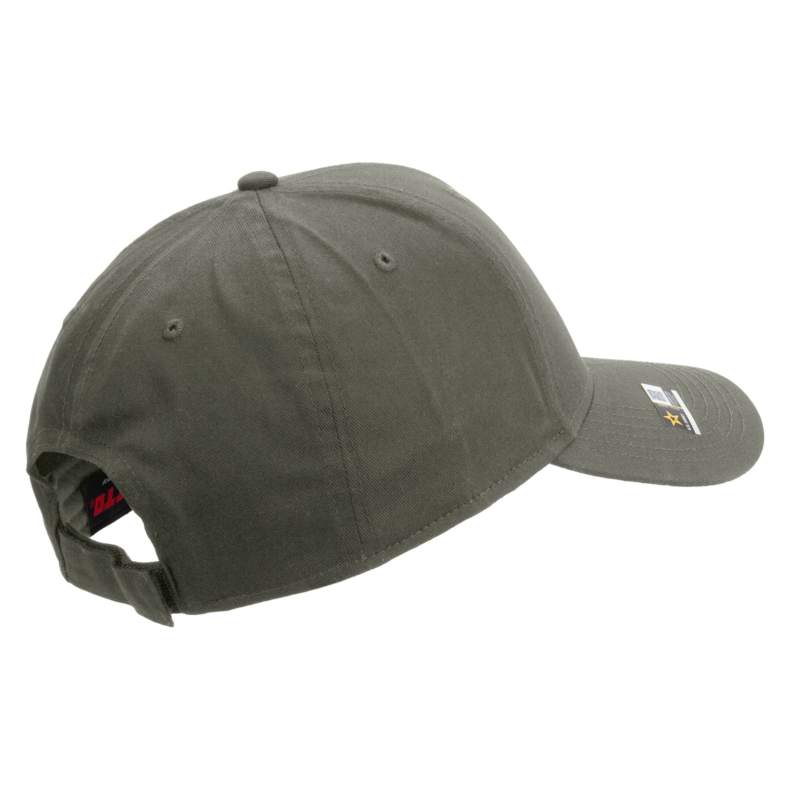 Star US Army Veteran Military Embroidered Solid Cotton Twill Low Profile Strap Cap